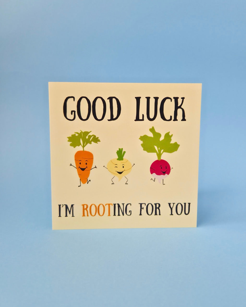 Good Luck Veggie Card - 14x14cm Greeting Card