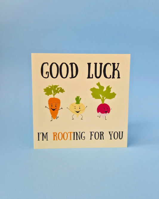 Good Luck Veggie Card - 14x14cm Greeting Card