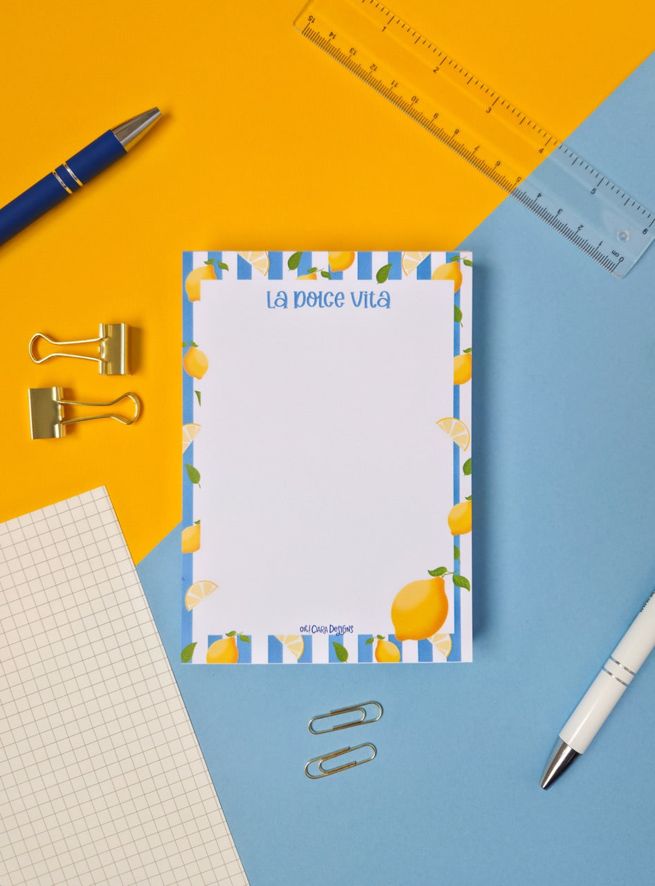 La Dolce Vita Lemon Notepad - A6 Notepad