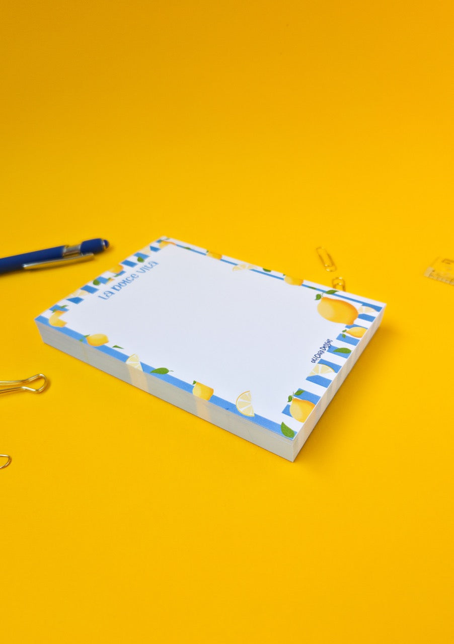 La Dolce Vita Lemon Notepad - A6 Notepad