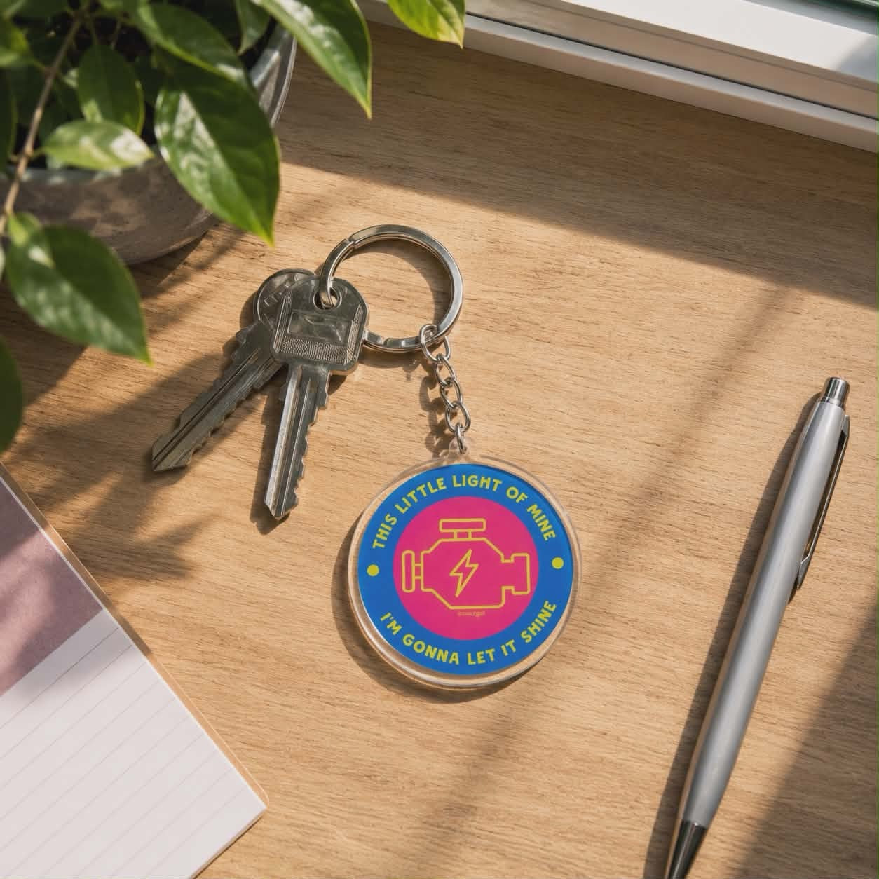 Funny Car Light Engine Keyring