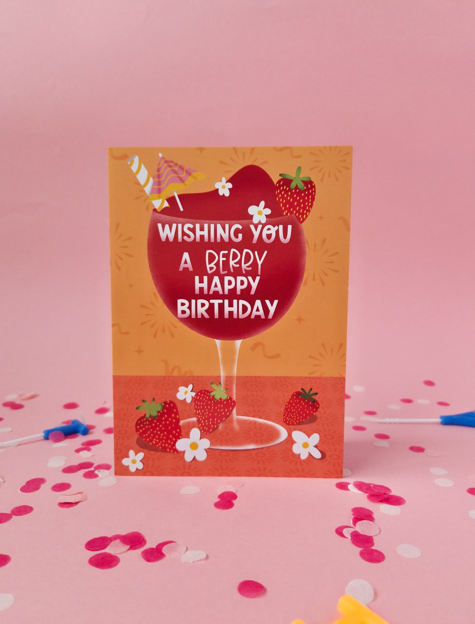 Wishing You A Berry Happy Birthday Card - 5” x 7” Greeting Card